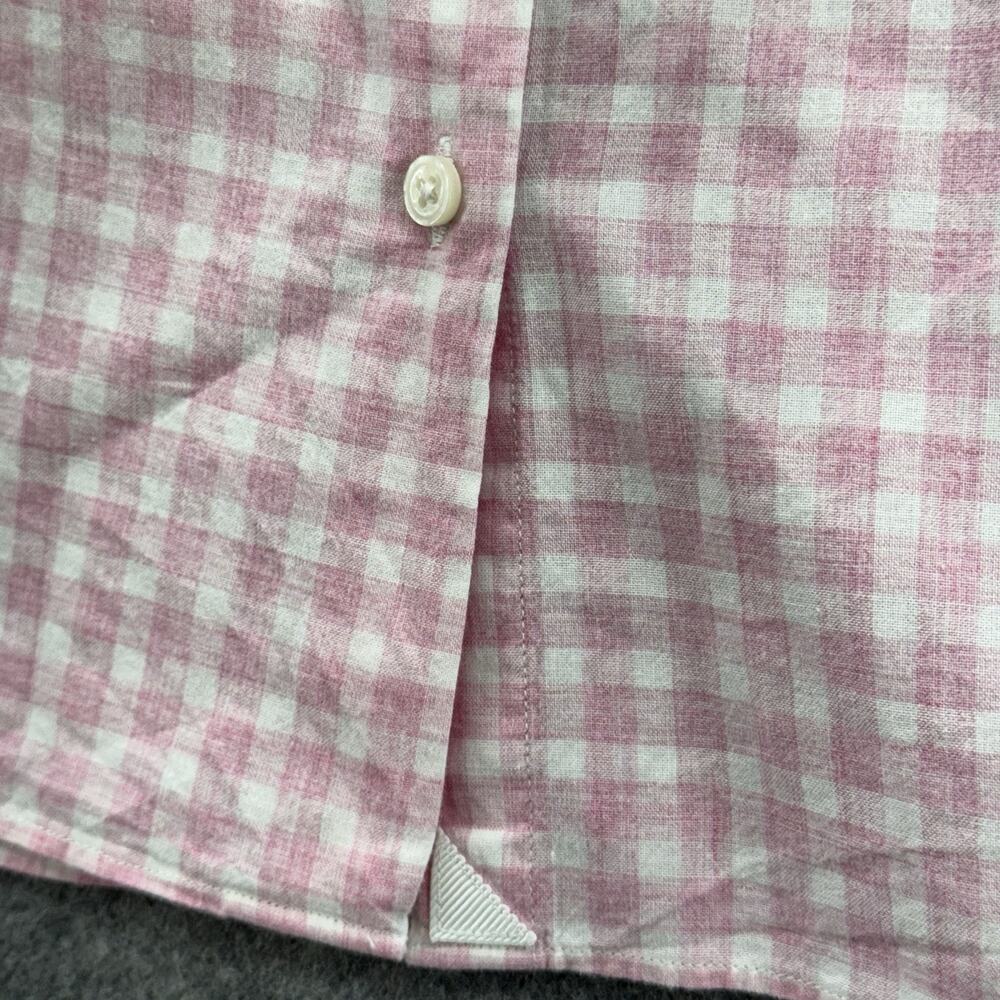 Untuckit Women Calina Gingham Button Shirt Size 8 Pink Long Sleeve Preppy Cotton - Picture 7 of 11